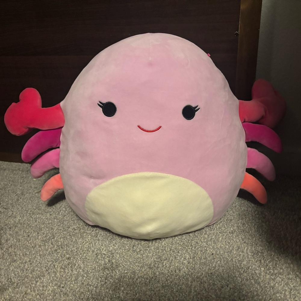 Squishmallows Cailey the Pink Crab 
Pink Plush Crab Toy